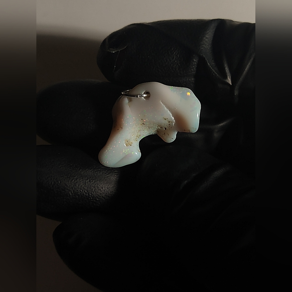 Natural Opal Pendant (Natural Beluga Whale or Manatee Shape)